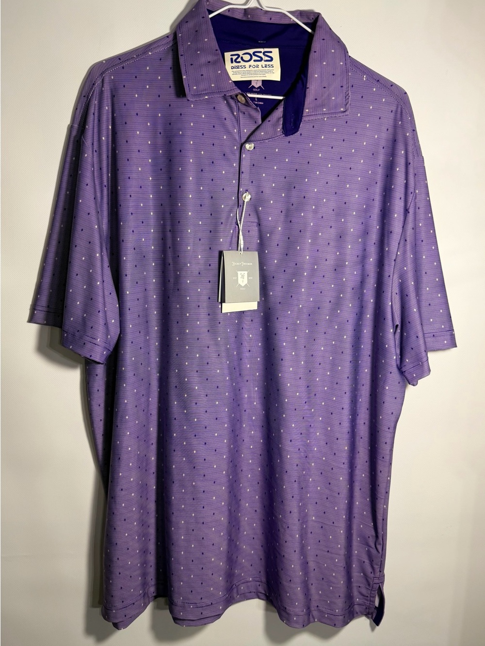 Hickey Freeman Purple Dot Short-Sleeve Polo